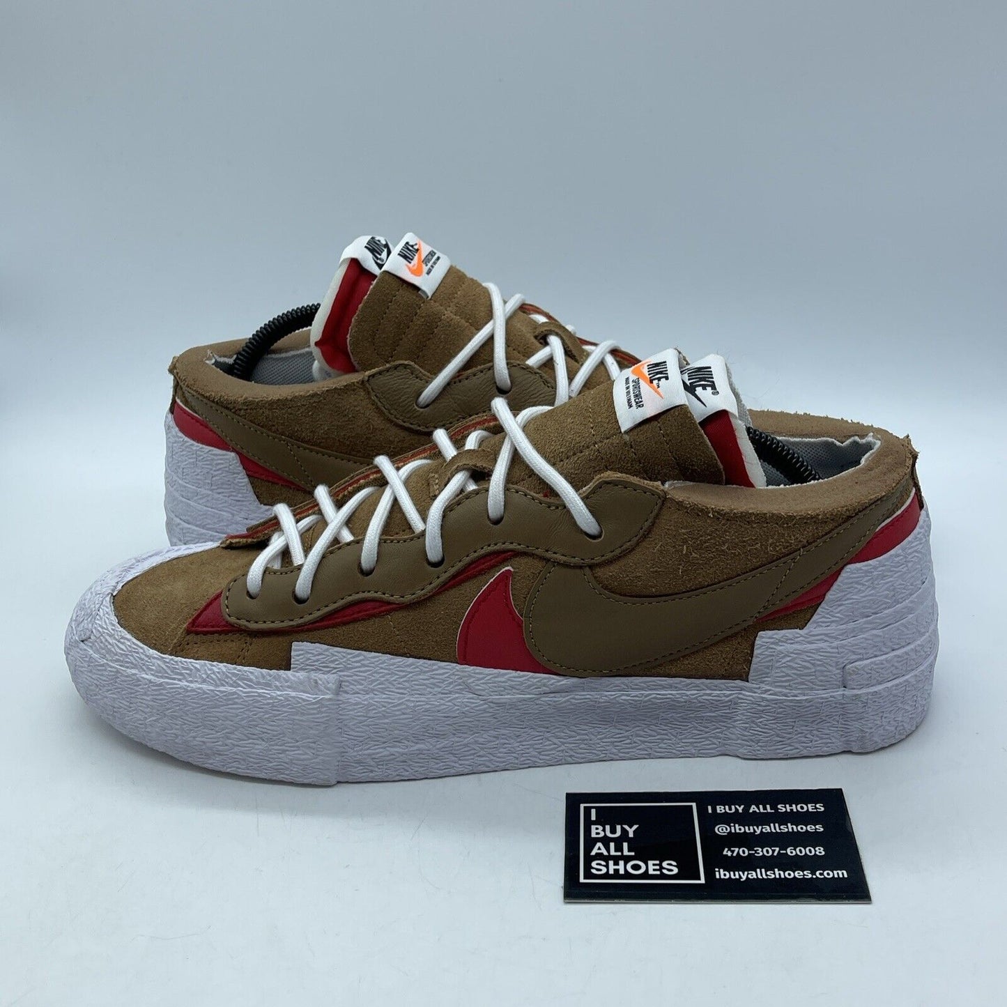 Size 11 - Nike sacai x Blazer Low British Brown Tan Suede Leather (DD1877-200)