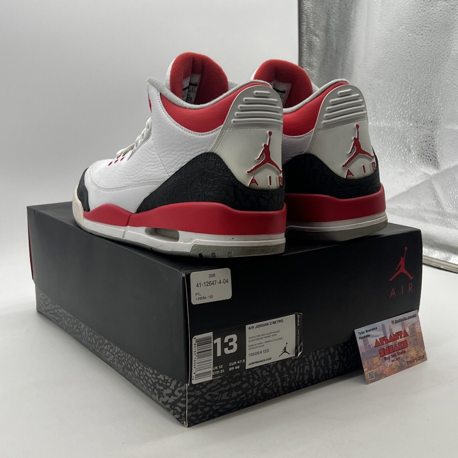 Size 13 - Air Jordan 3 Retro 2013 Fire Red (136064-120)
