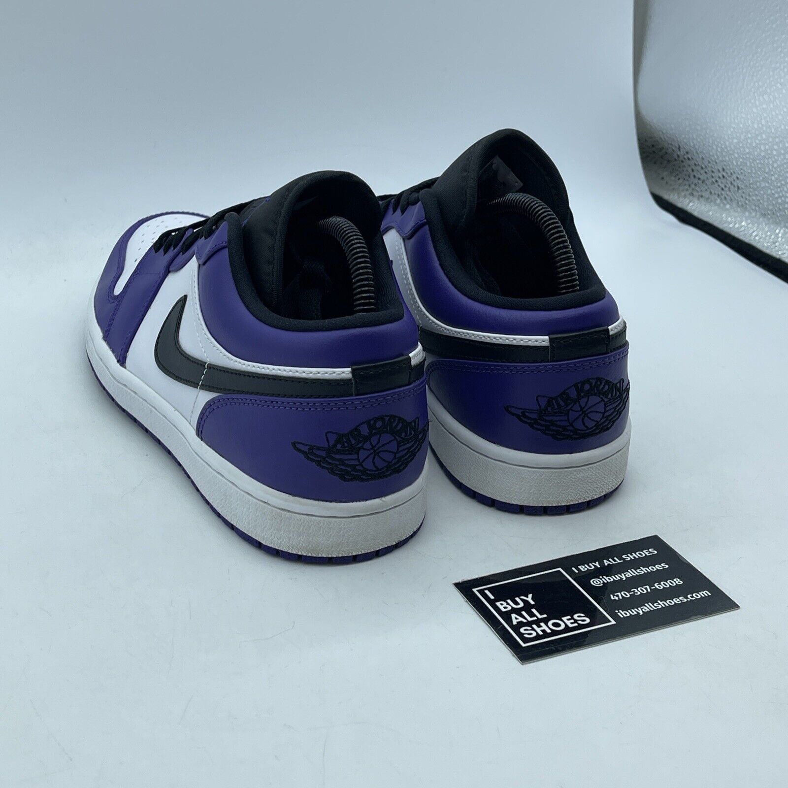 Size 8 - Air Jordan 1 Low Court Purple Black White Leather Suede (553558-500)