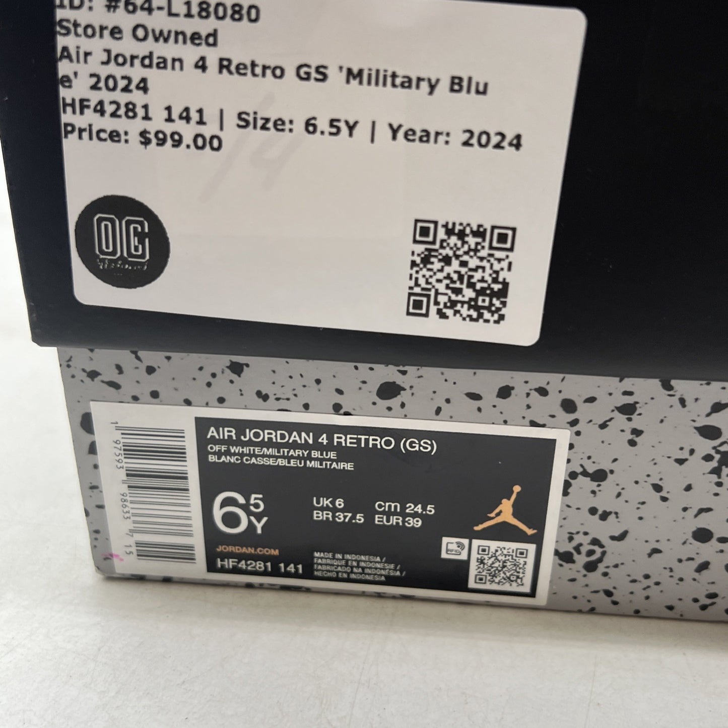 Size 6.5Y - Air Jordan 4 Retro 2024 Military Blue (HF4281-141)