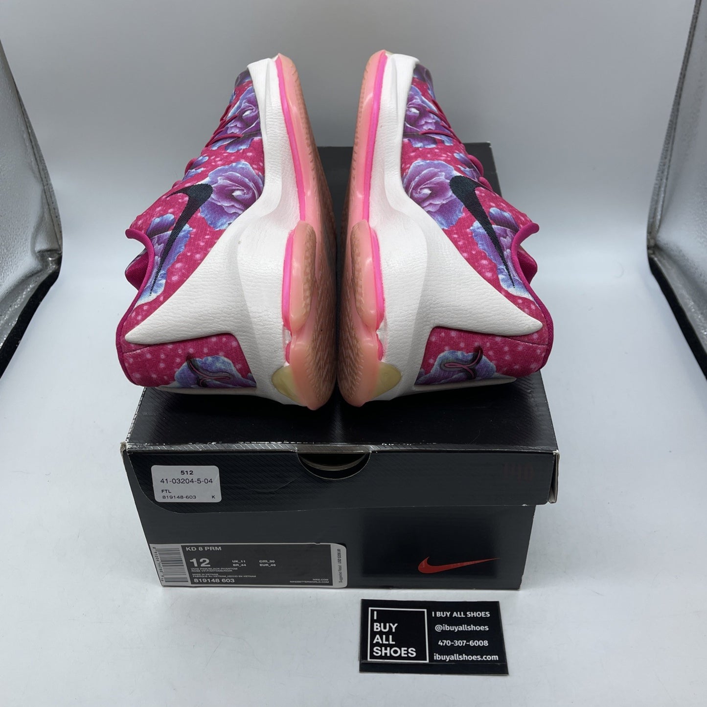 Size 12 - Nike KD 8 Aunt Pearl Pink Purple White Black Suede (819148-603)