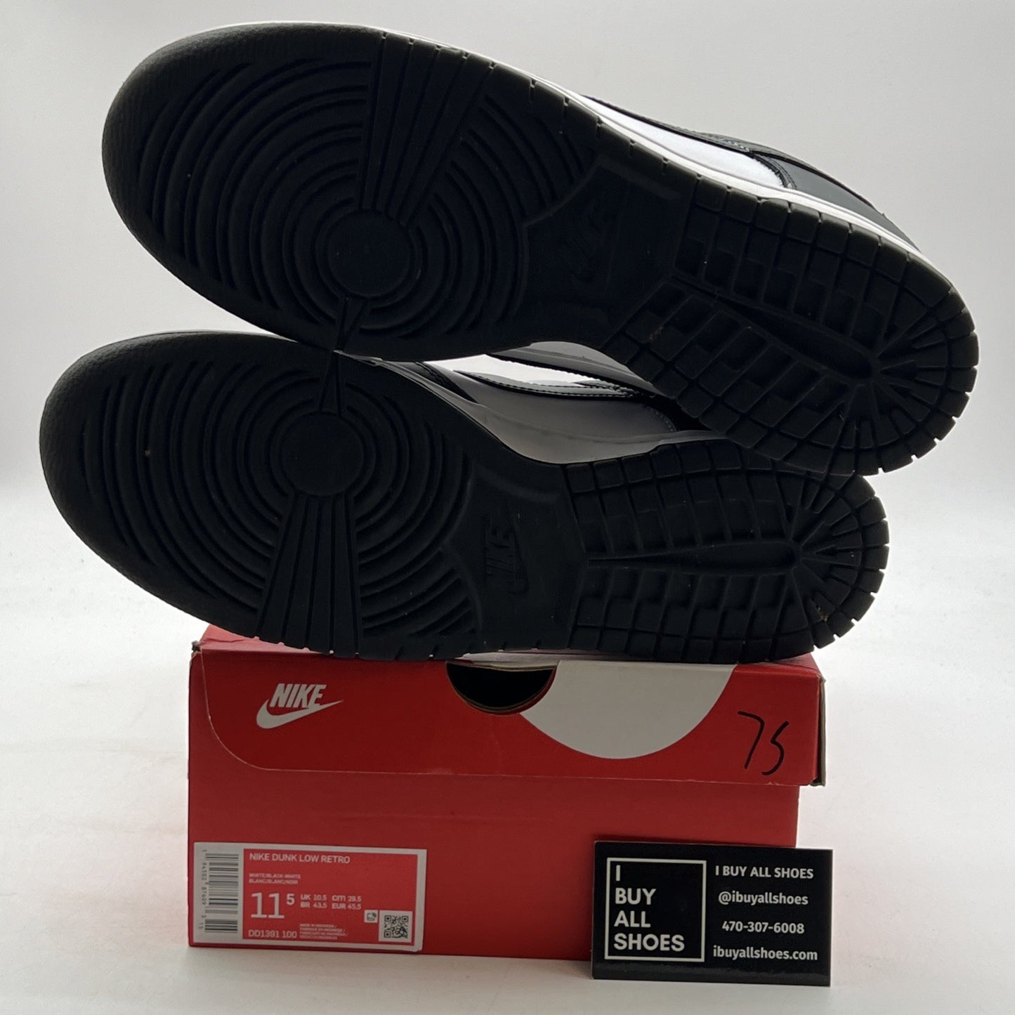 Size 11.5 - Nike Dunk Low Black White (DD1391-100)