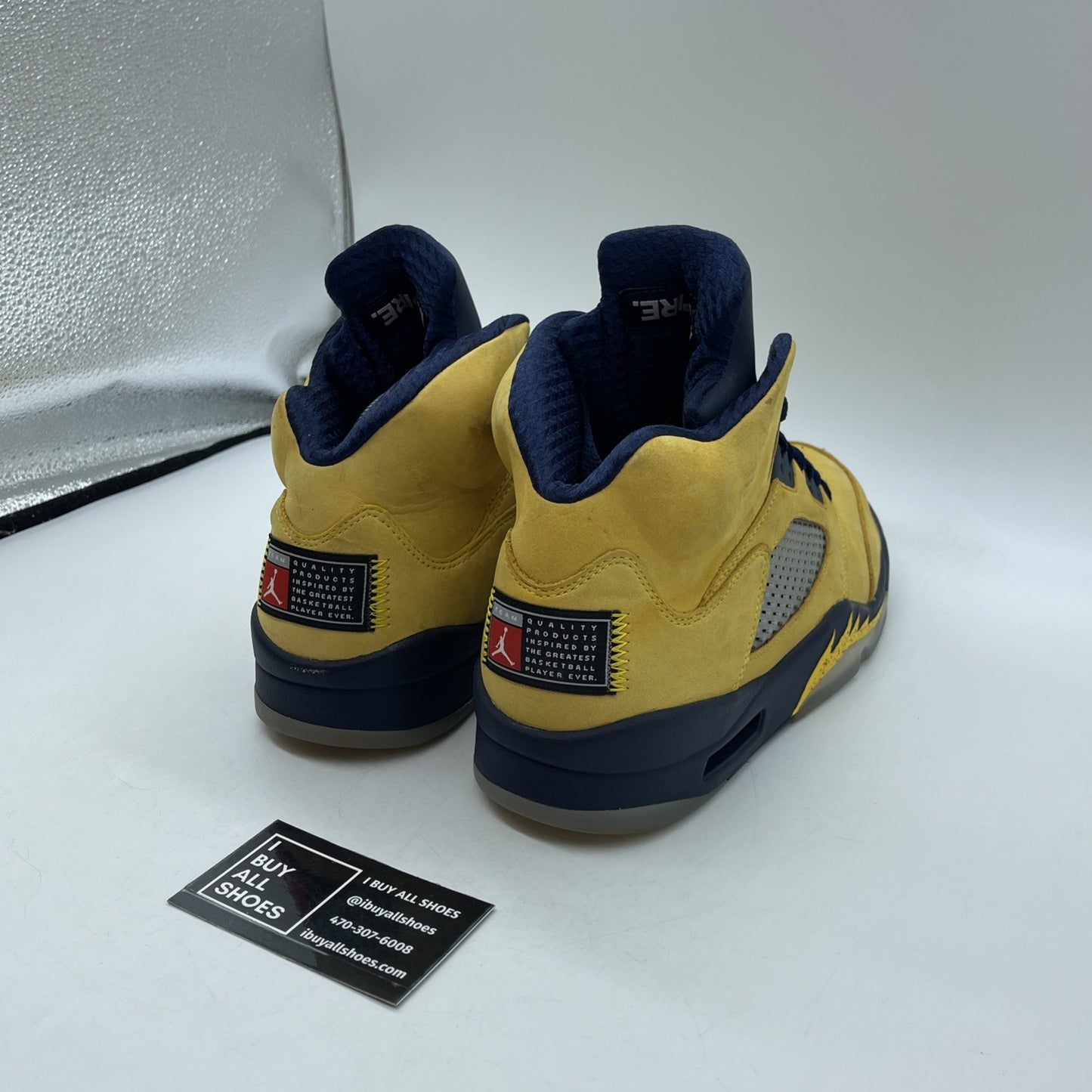 Size 9.5 - Air Jordan 5 Retro SP Michigan Yellow Blue Suede (CQ9541-704)