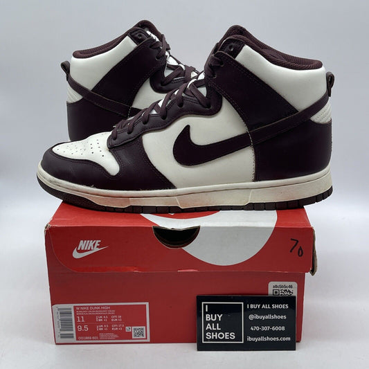 Size 11W - Nike Dunk High Burgundy Crush Burgundy White Leather (DD1869-601)