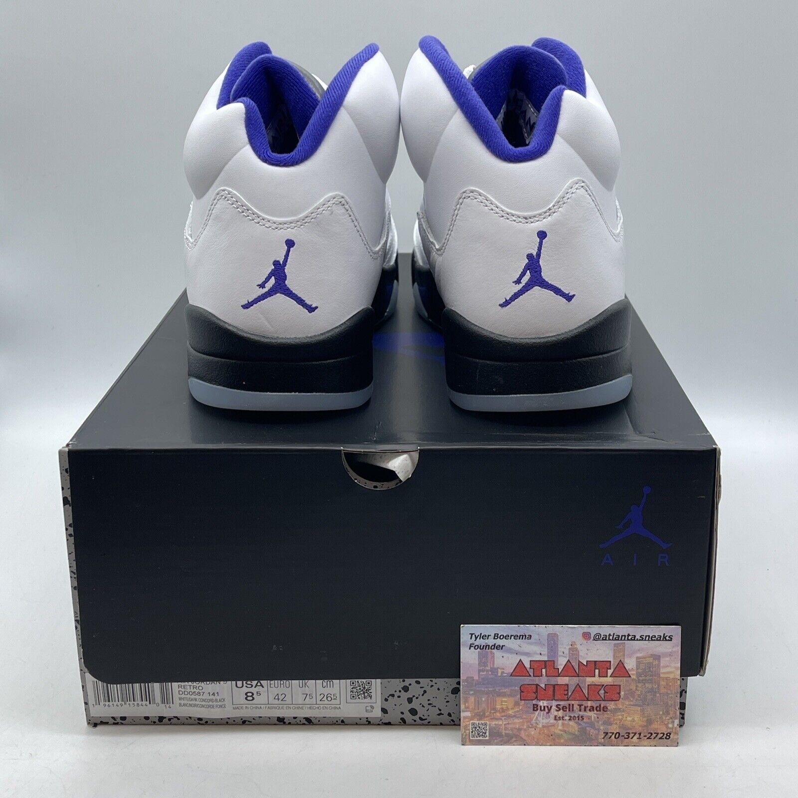 Size 8.5 - Jordan 5 Concord 2022 Purple Black White Leather (DD0587-141)