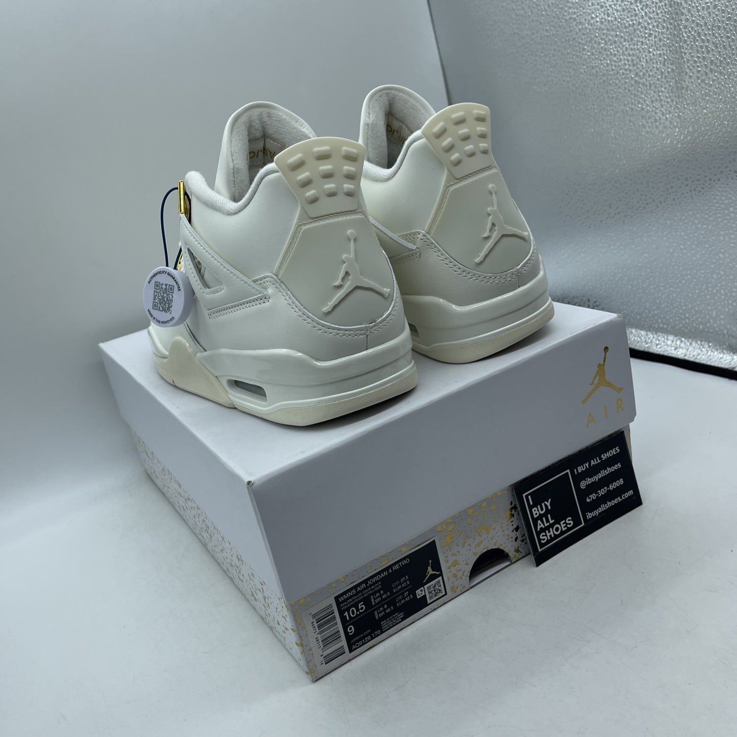 Size 10.5W - Air Jordan 4 Retro Metallic Gold (AQ9129-170)