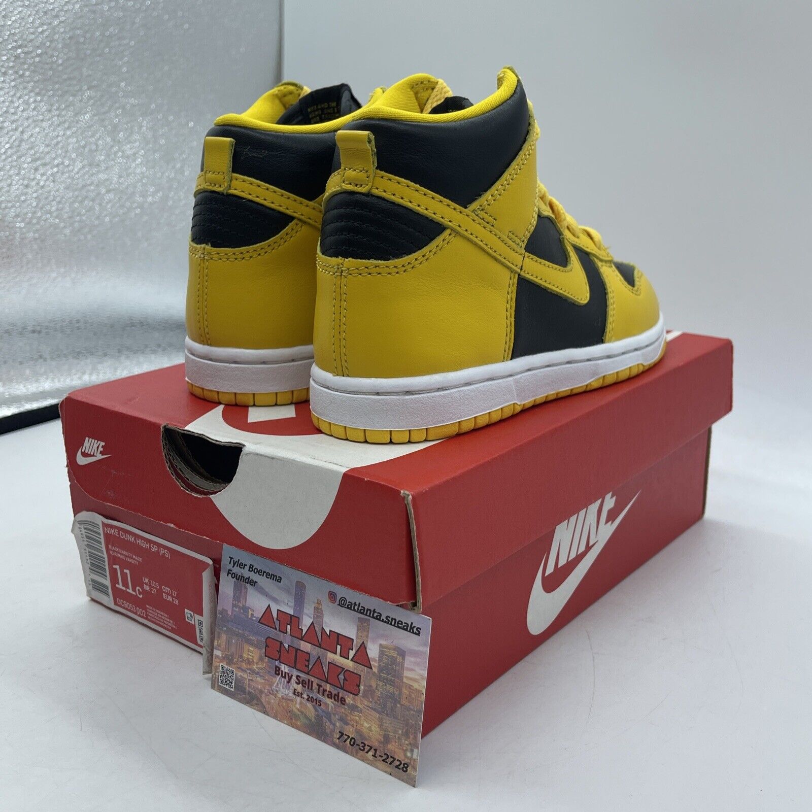 Size 11C - Nike Dunk Lowa Yellow White Black Leather (DC9053-002)
