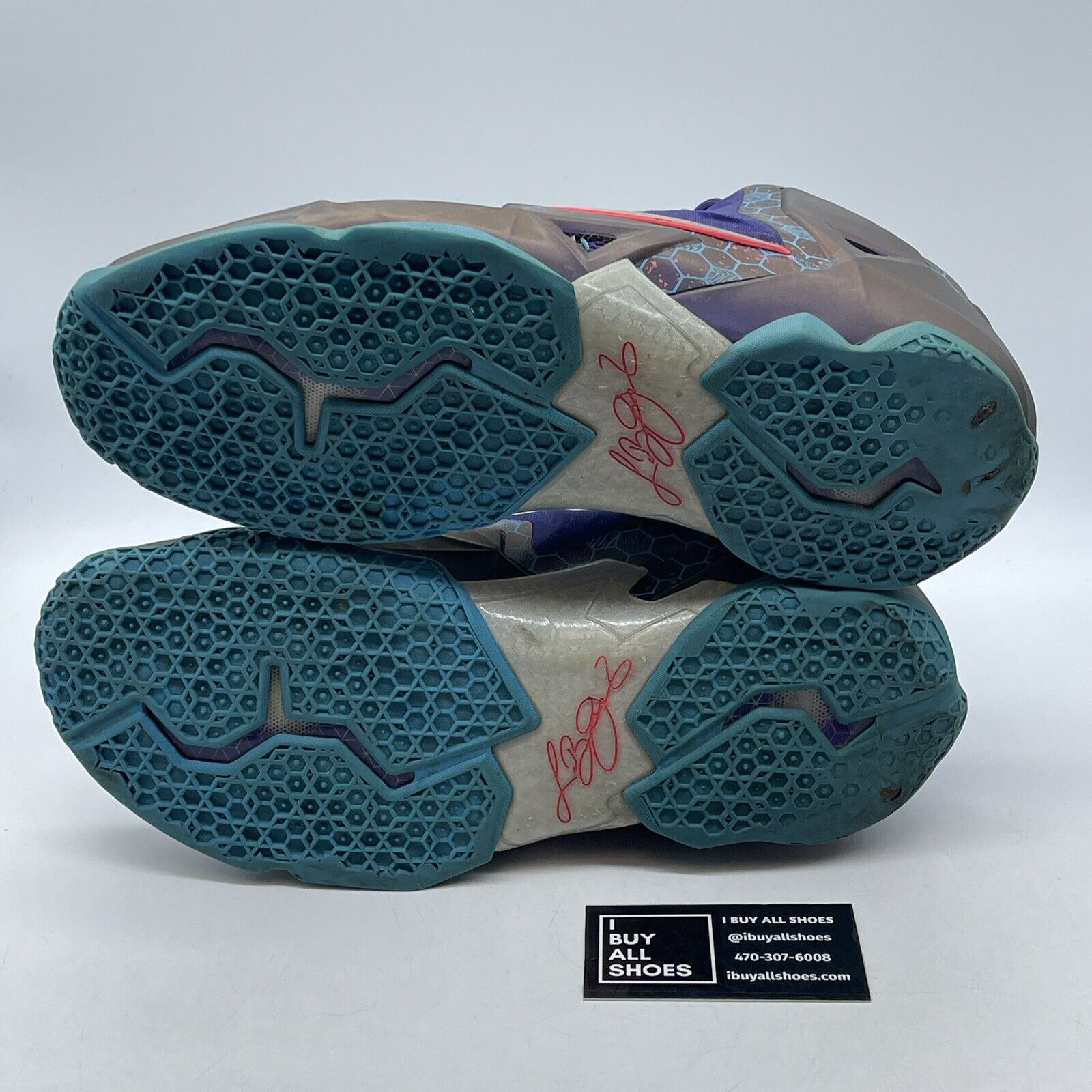 Size 12 - Nike LeBron 11 Hornets Purple Silver Suede Leather (616175-5000)