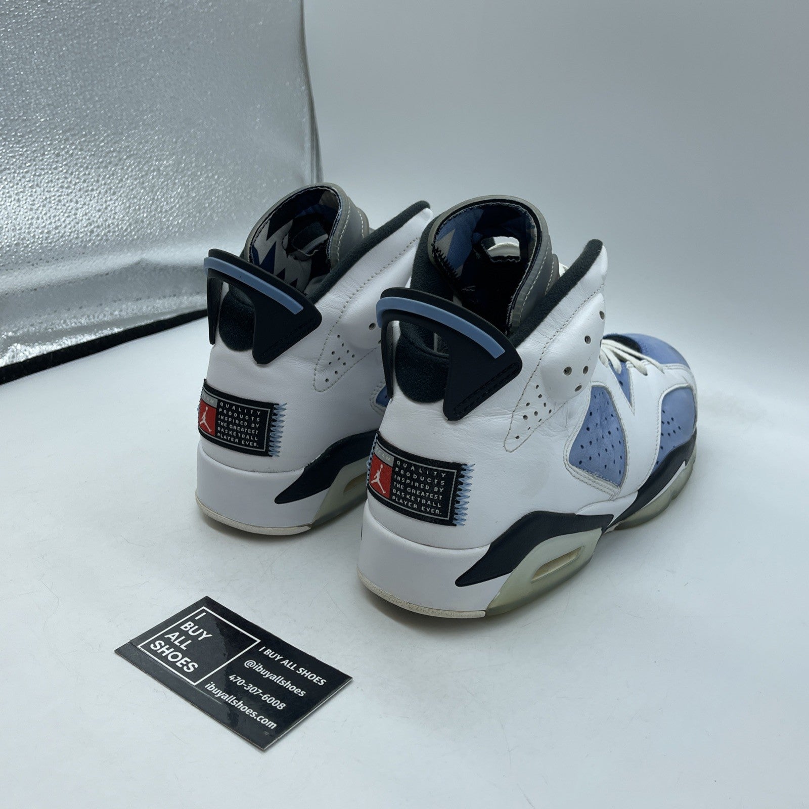 Size 9.5 - Jordan 6 Retro Mid UNC Home Blue White Suede Leather (CT8529-410)