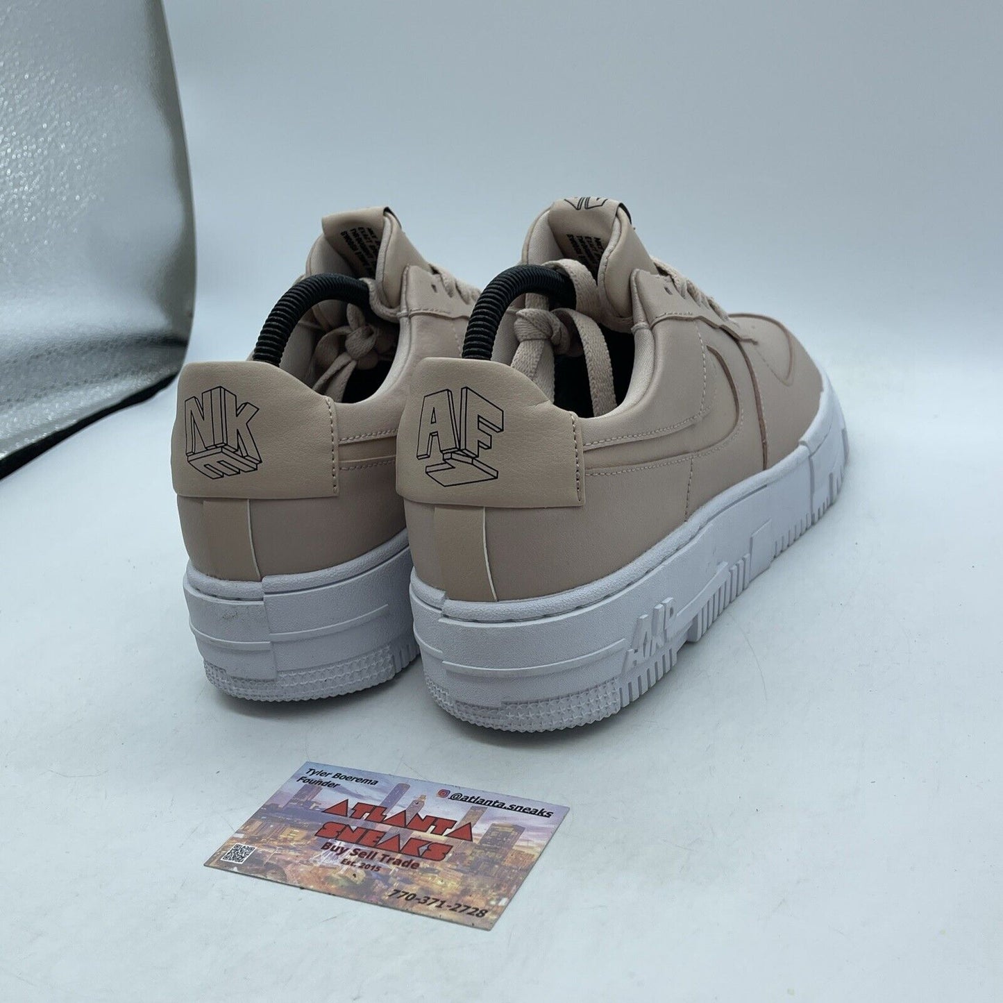 Size 10W - Nike Air Force 1 Pixel Particle Beige Pink Leather (CK6649-200)