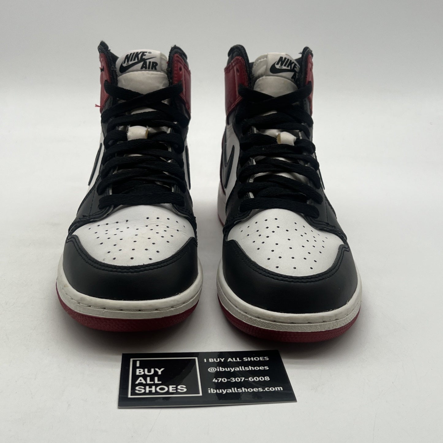 Size 7Y - Air Jordan 1 Retro High OG Black Toe 2016 (555088-125)