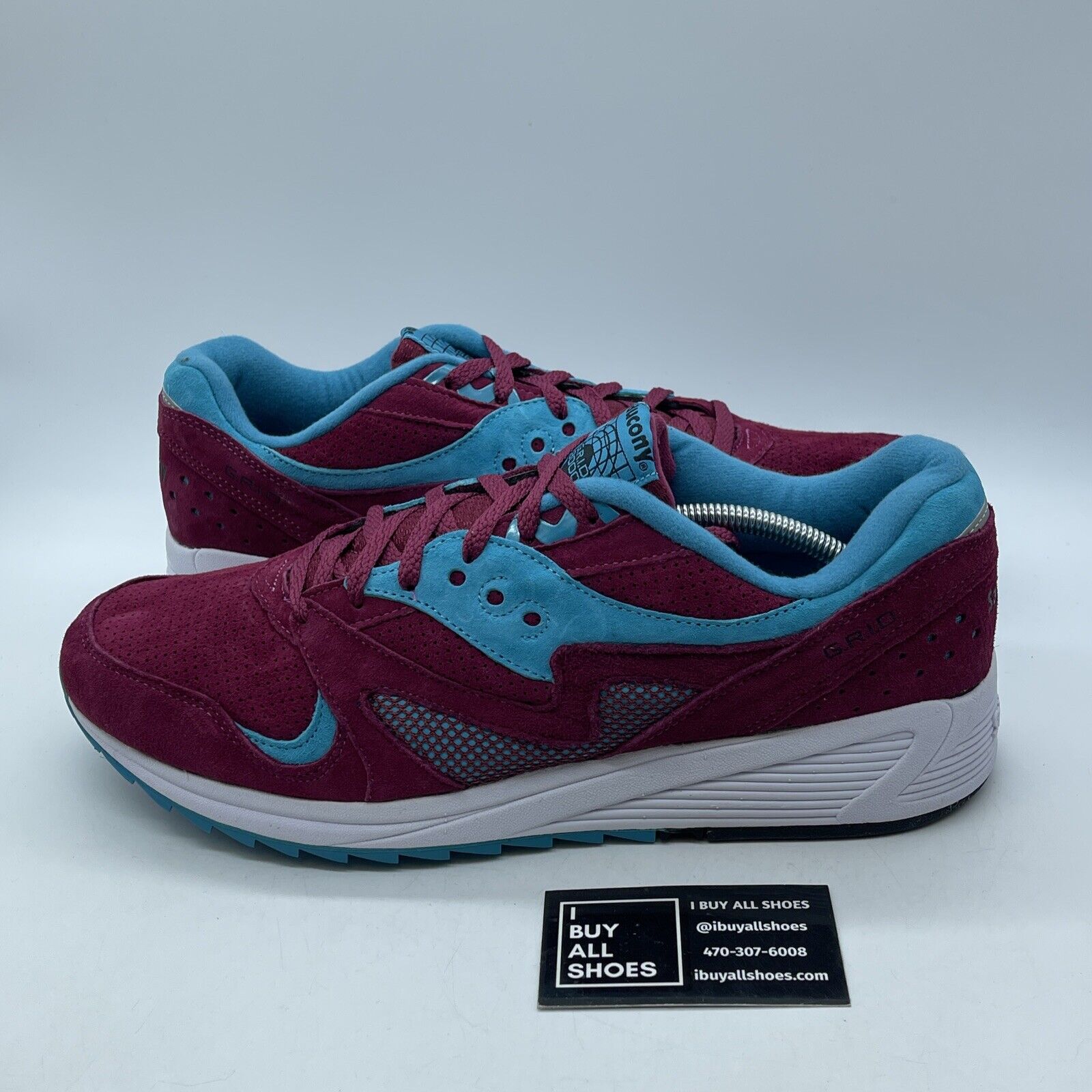Size 13 - Saucony Grid 8000 Premium merlot Purple Blue Suede (S70223-3)