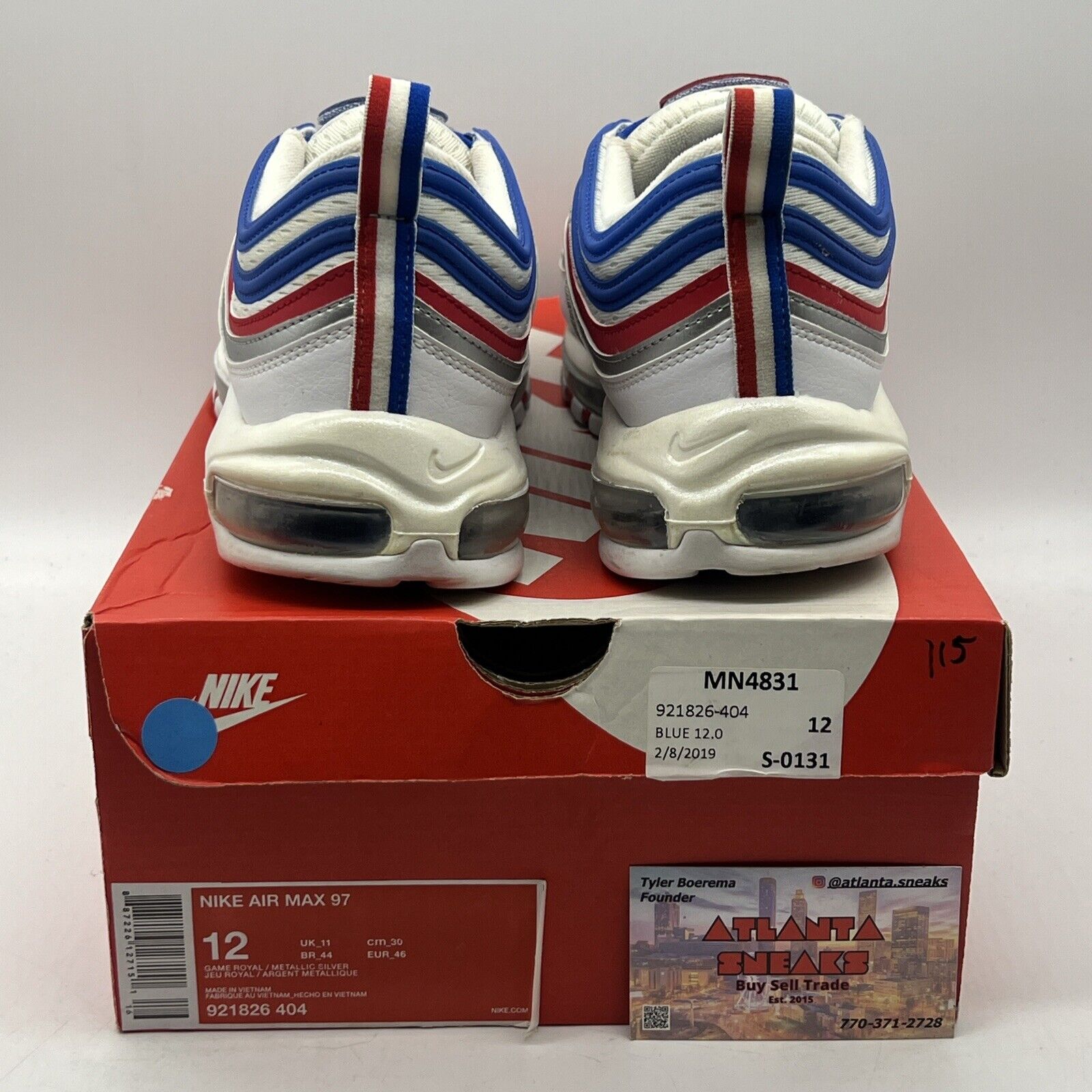 Size 12 - Nike Air Max 97 All Star Jersey Red White Blue Leather (921826-404)