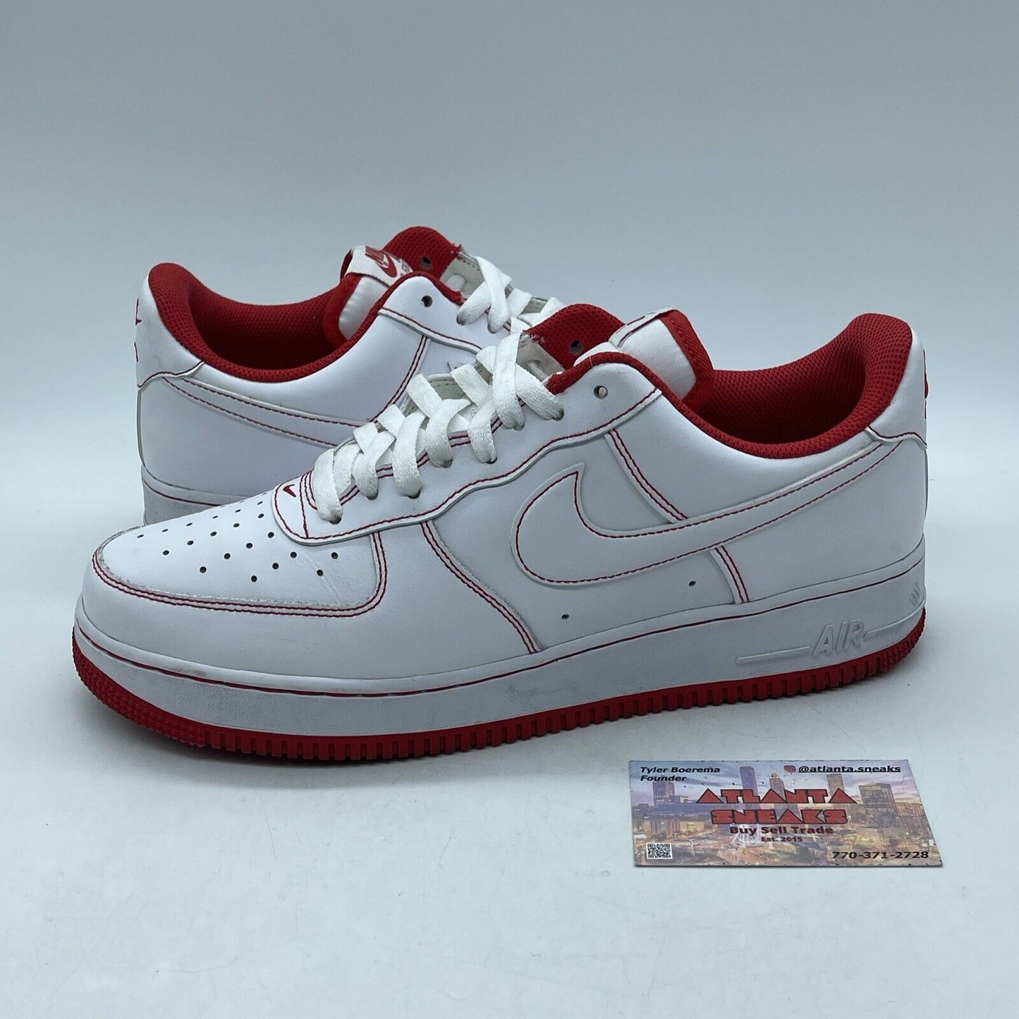 Size 10.5 - Nike Air Force 1 Contrast Stitch White University Red (CV1724-100)