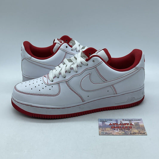 Size 10.5 - Nike Air Force 1 Contrast Stitch White University Red (CV1724-100)