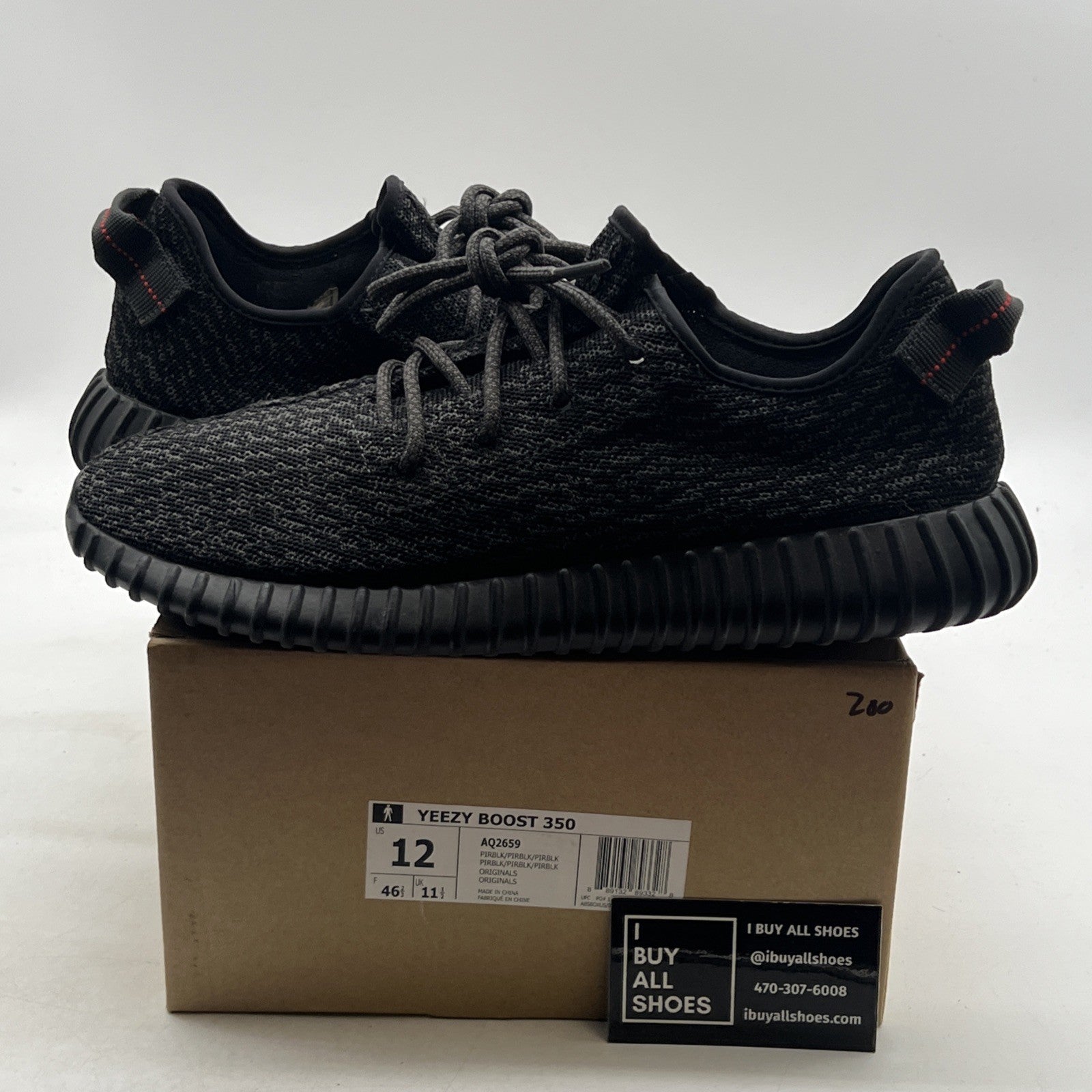 Size 12 - adidas Yeezy Boost 350 2015 Pirate Black (AQ2659)