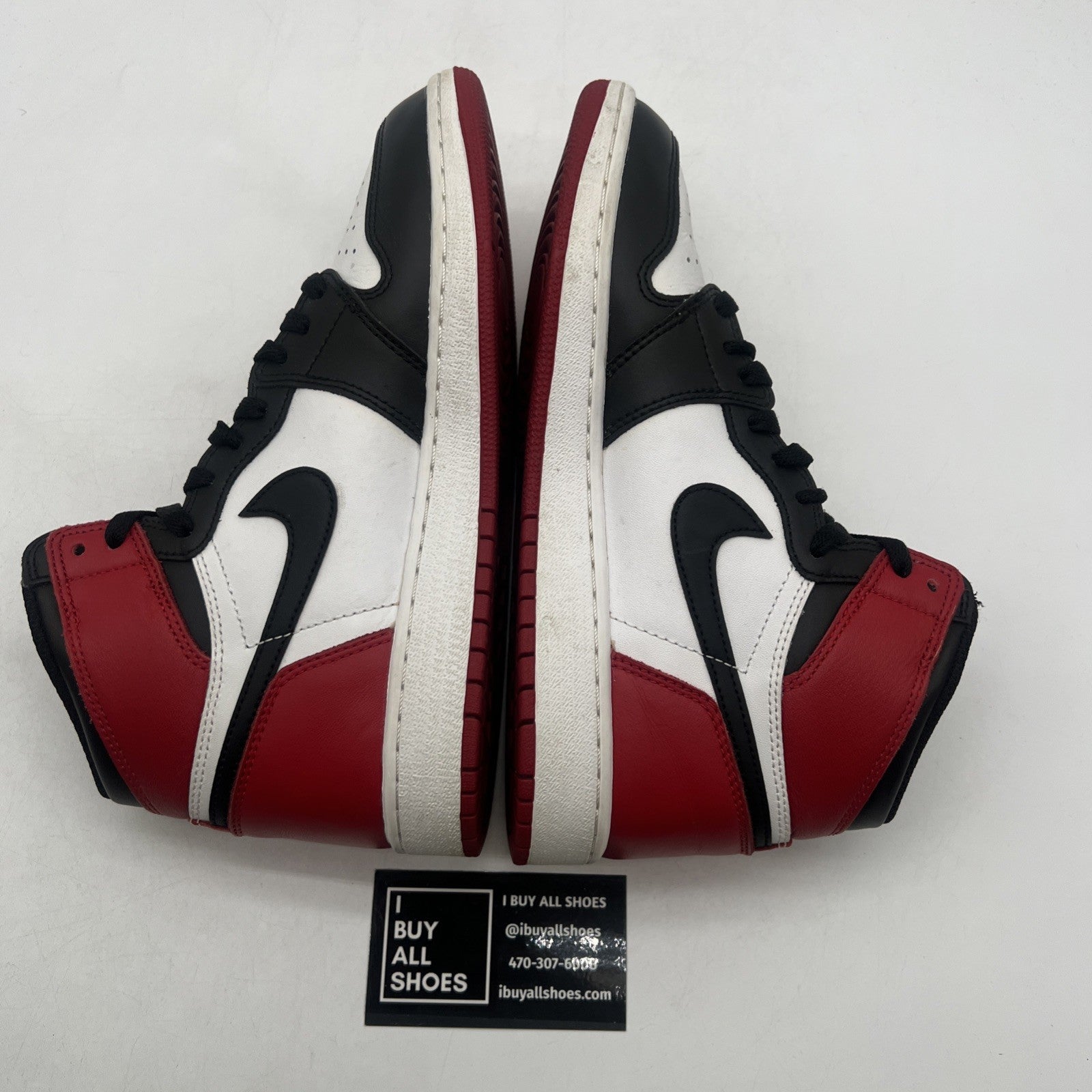 Size 7Y - Air Jordan 1 Retro High OG Black Toe 2016 (555088-125)