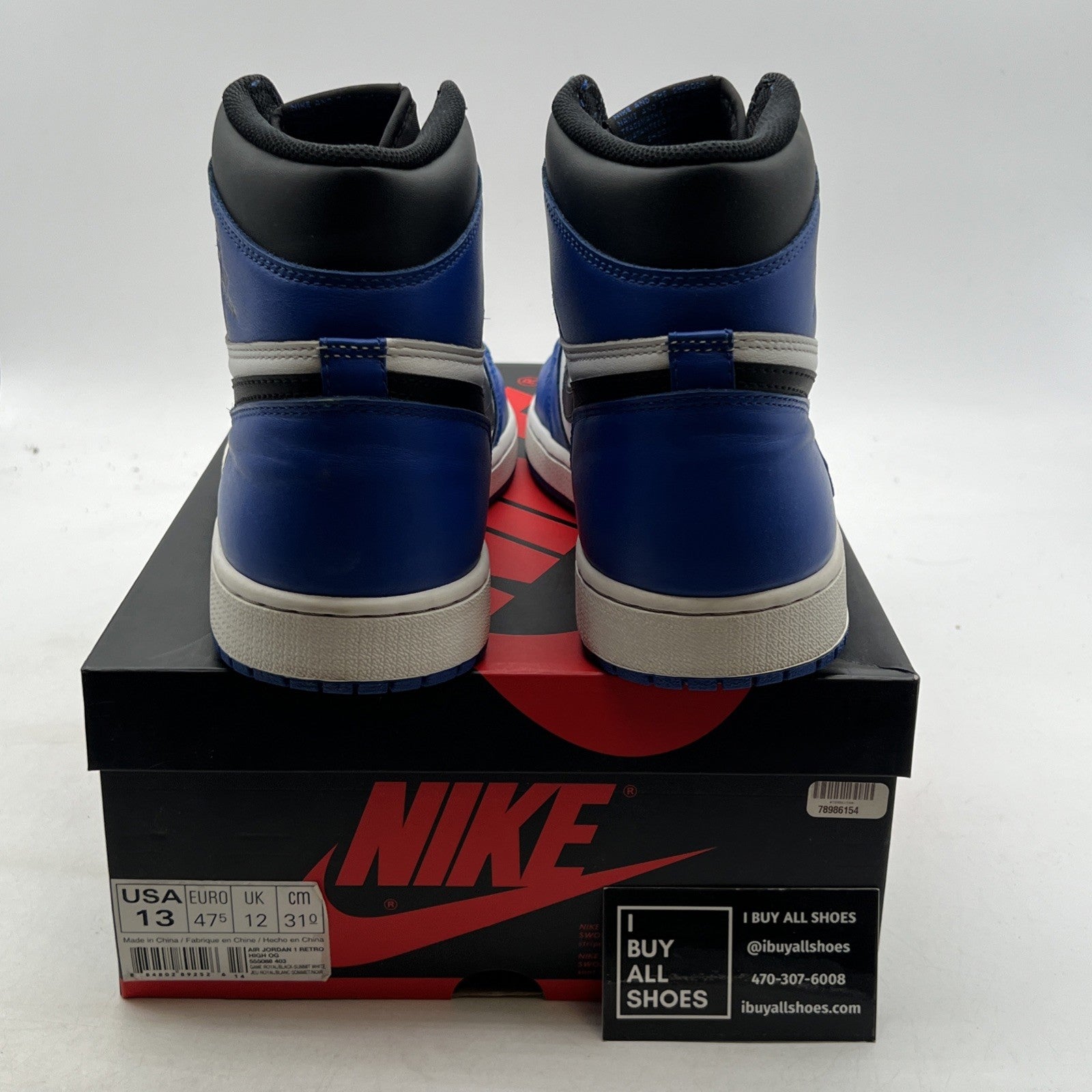 Size 13 - Air Jordan 1 Retro High OG Game Royal 2018 (555088-403)
