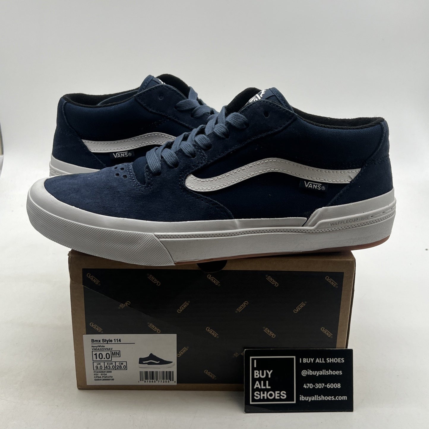 Size 10 - Vans Skate Rowan Gum Iconic Shoes shoes Navy/White (VN0A2Z3VNAV)