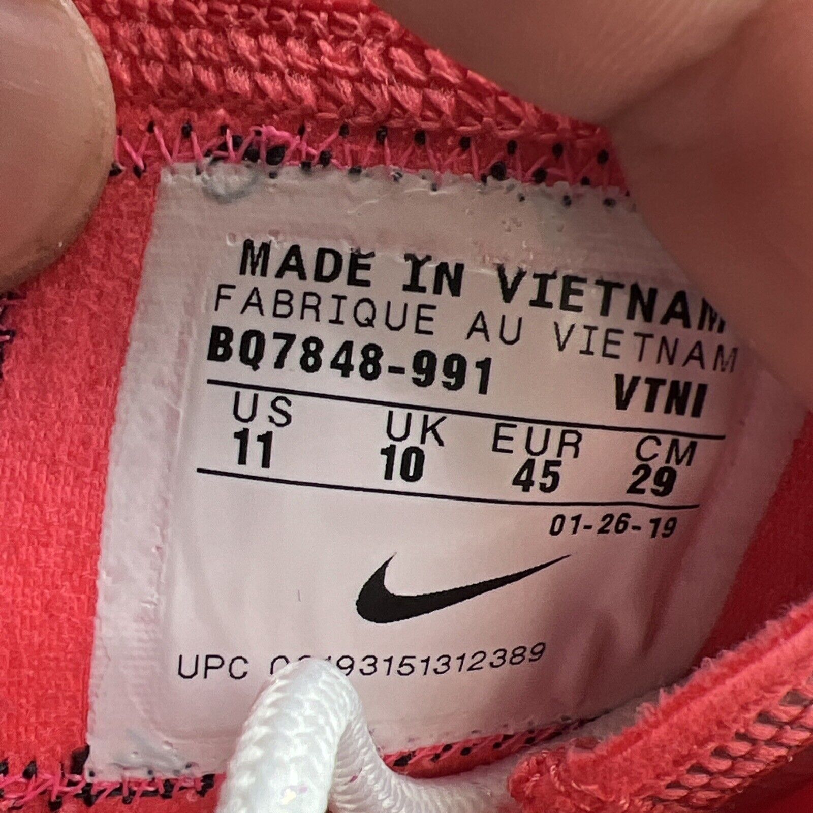 Size 11 - Nike Vapormax 2019 Red Black (BQ7848-991)