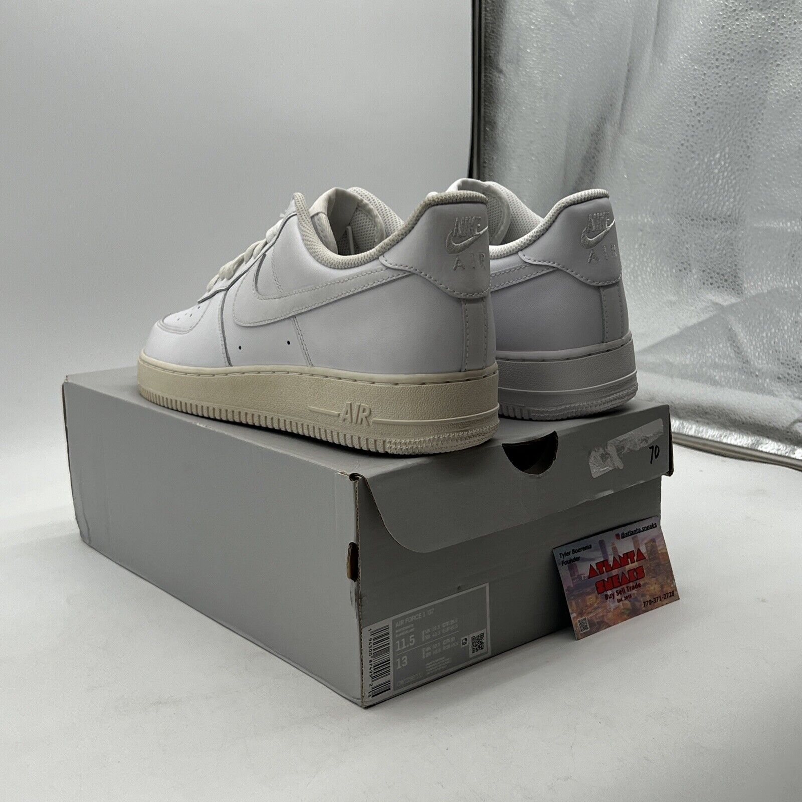 Size 11.5 - Nike Air Force 1 '07 Low Triple White (CW2288-111)