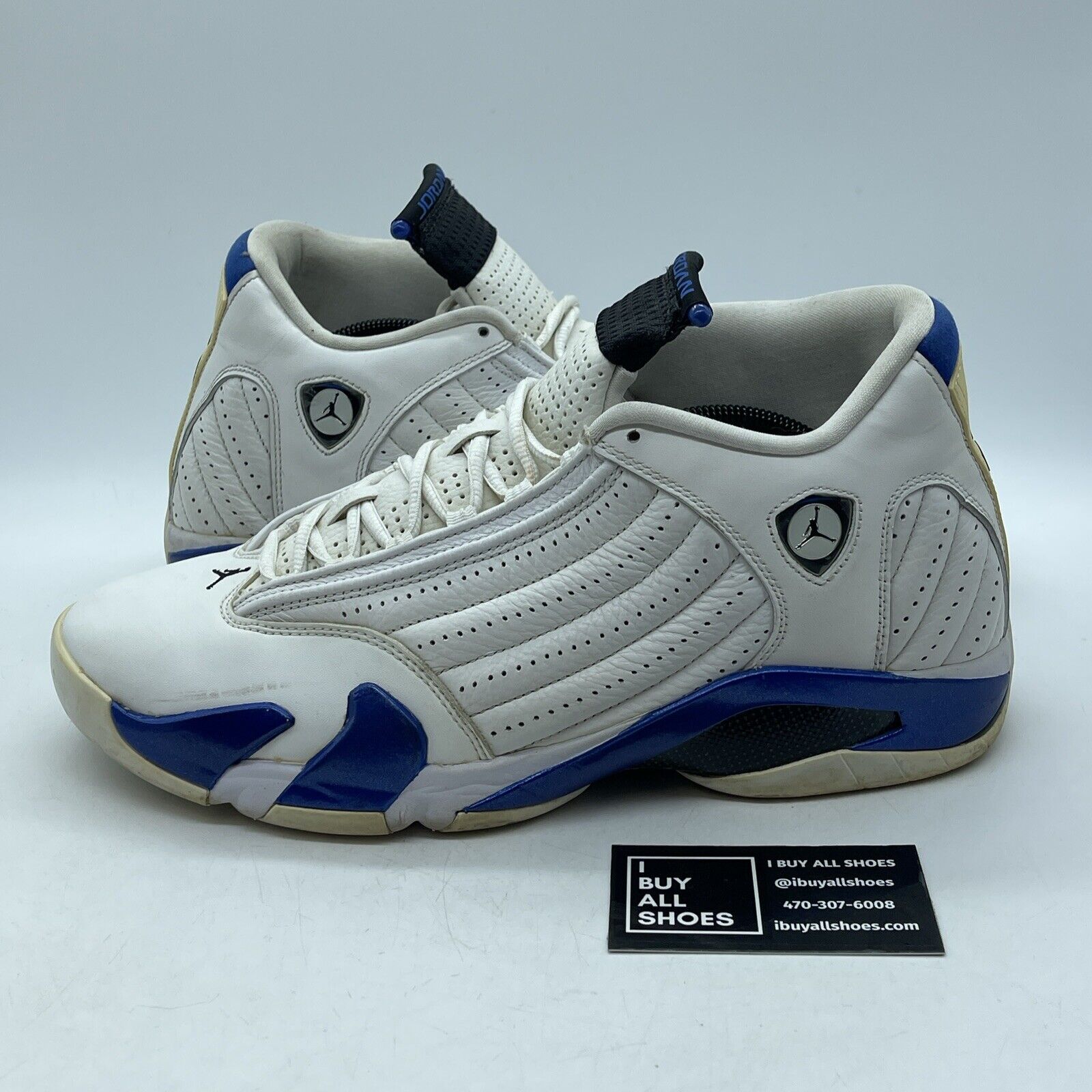 Size 12 - Air Jordan 14 Retro Hyper Royal Blue White Leather (487471-104)
