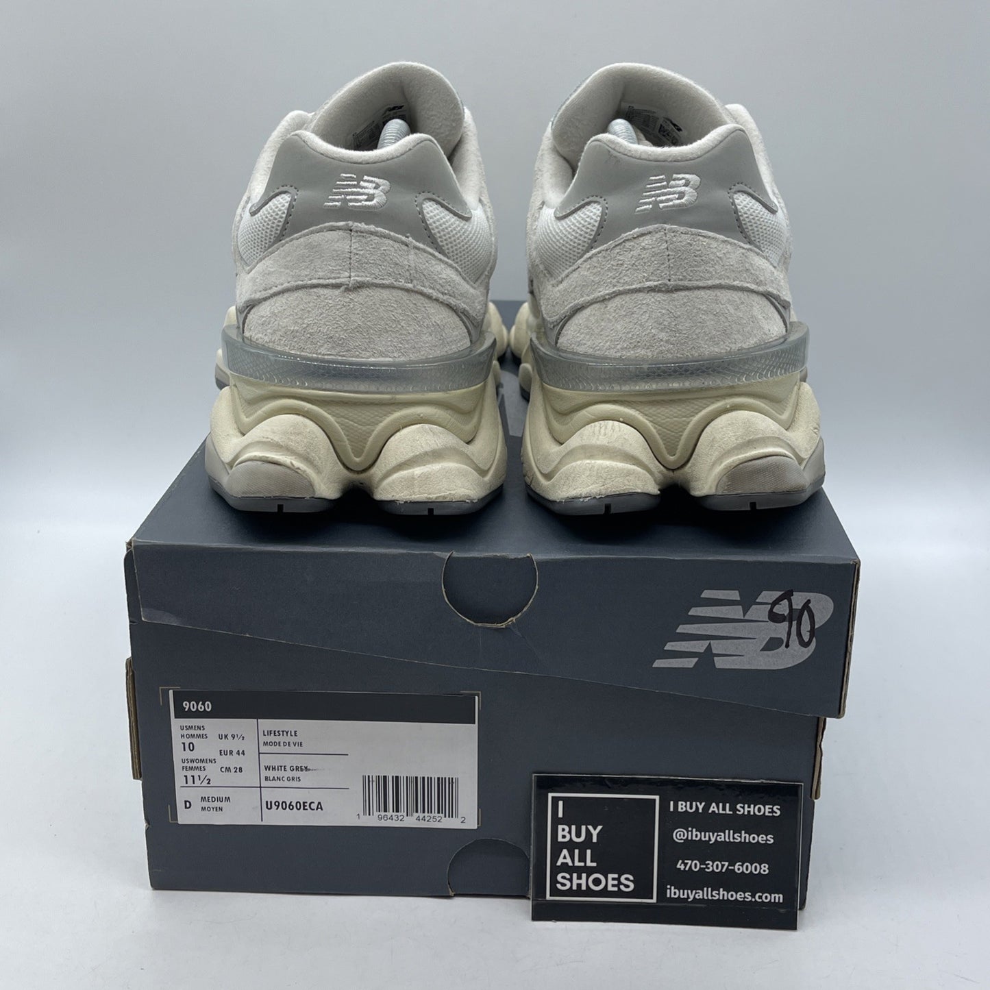 Size 10 - New Balance 9060 Sea Salt Concrete Grey Suede Leather (U9060ECA)