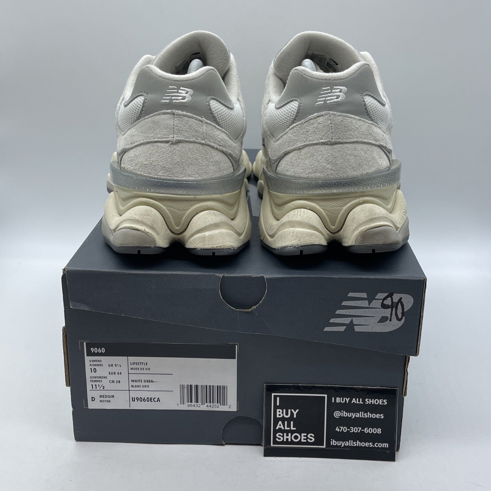 Size 10 - New Balance 9060 Sea Salt Concrete Grey Suede Leather (U9060ECA)