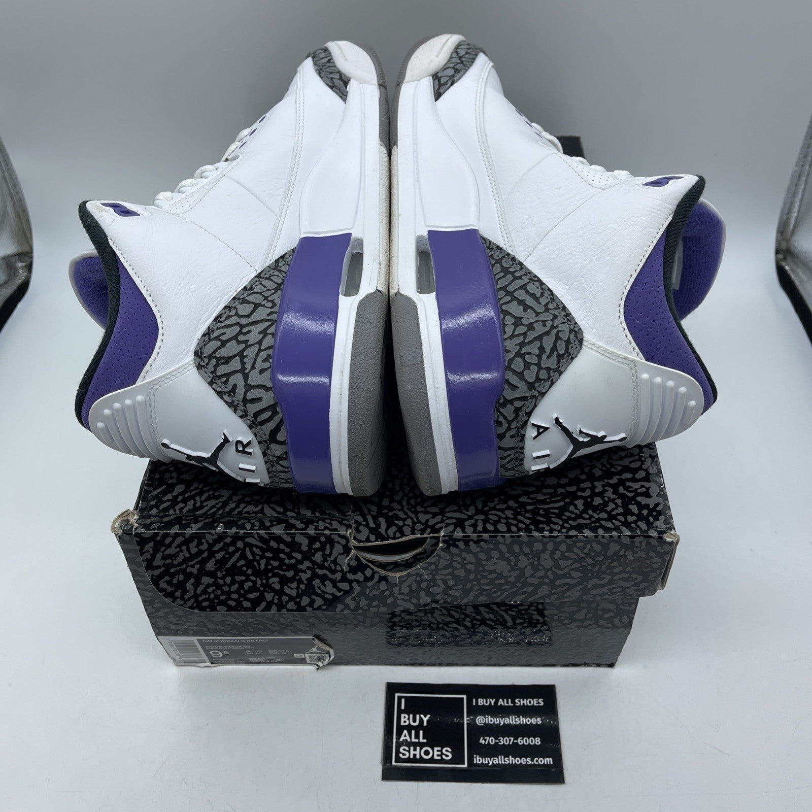 Size 9.5 - Jordan 3 Retro Mid Dark Iris White Purple Grey Suede (CT8532-105)