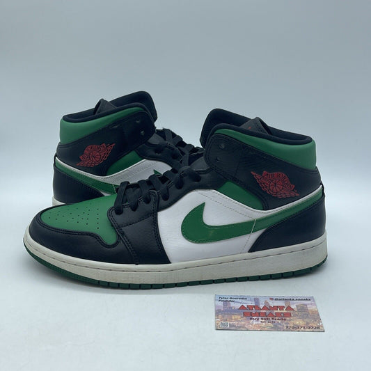 Size 11.5 - Air Jordan 1 Mid Pine Green White Black Leather (554724-067)