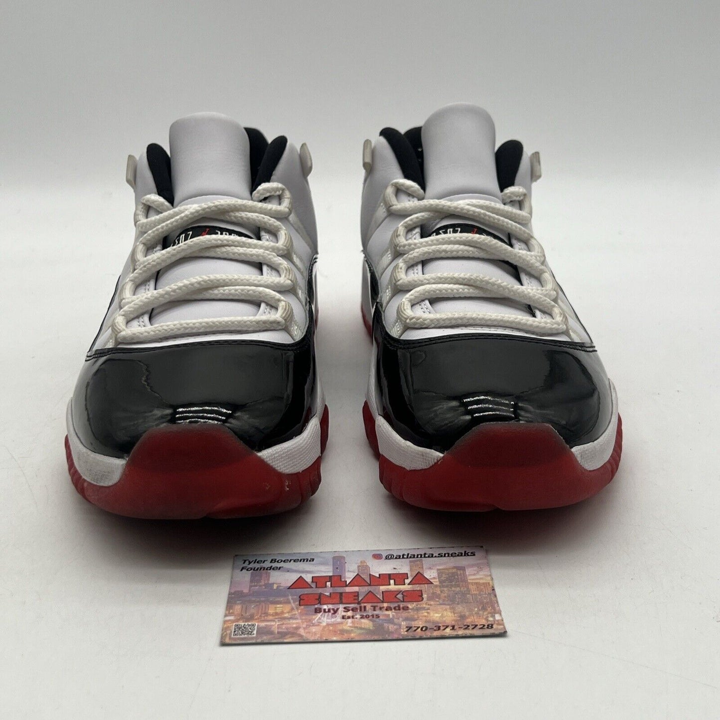 Size 8.5 - Jordan 11 Retro Low Concord-Bred White Black Red (AV2187-160)