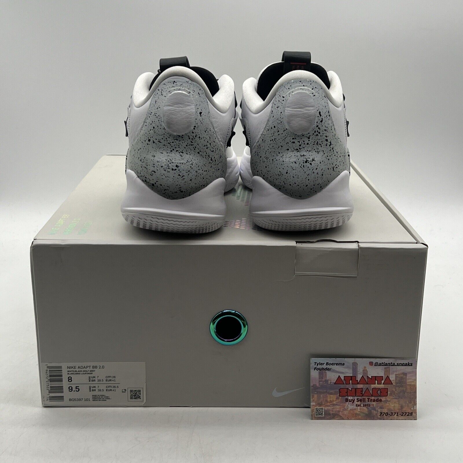 Size 8 - Nike Adapt BB 2.0 White Cement Black (BQ5397-101)