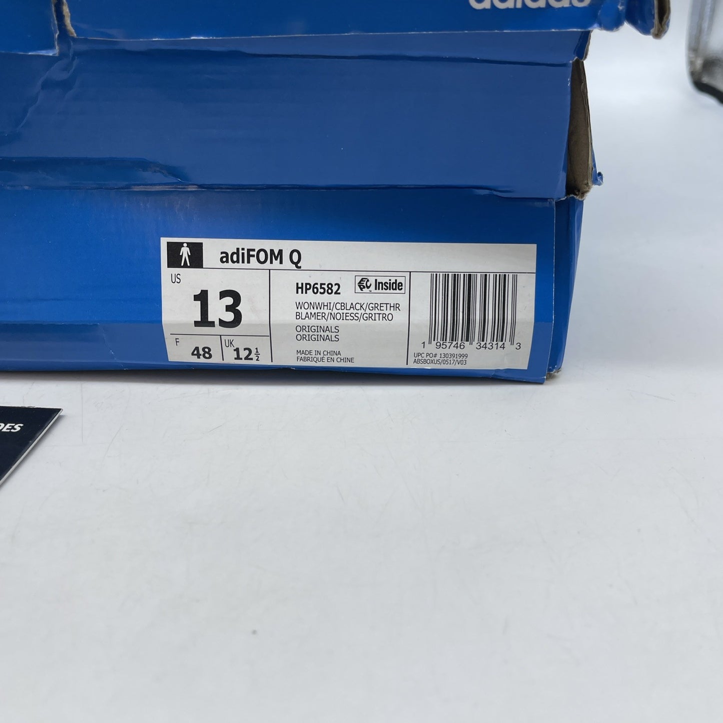 Size 13 - Adidas adiFOM Q Wonder White Black (HP6582)