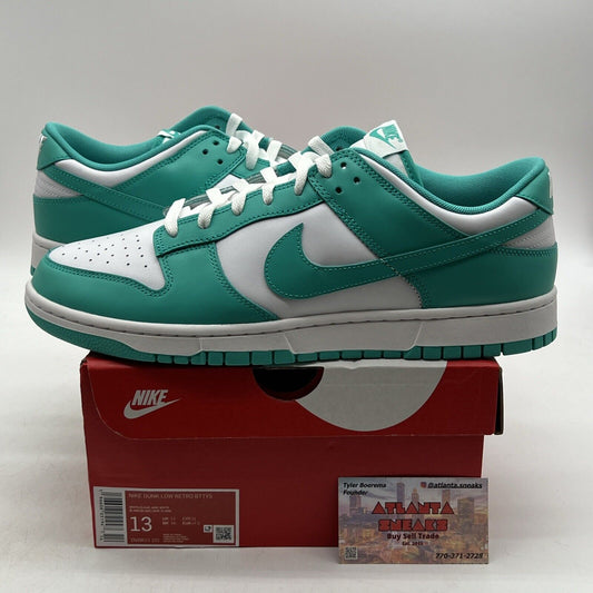 Size 13 - Nike Dunk Low Clear Jade White Leather Aqua (DV0833-101)