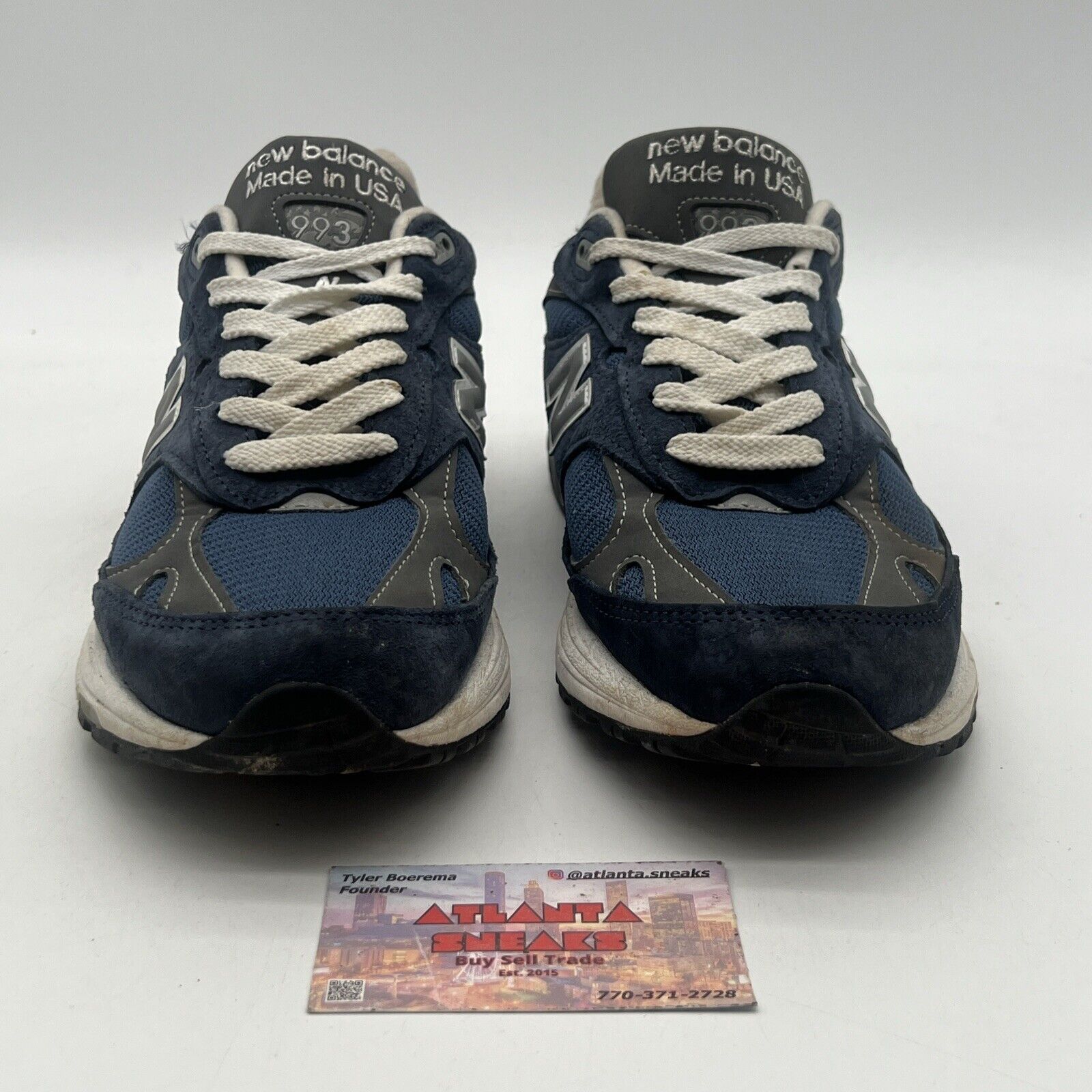 Size 9 - New Balance 993 Navy White Navy Grey Suede (MR993NV)