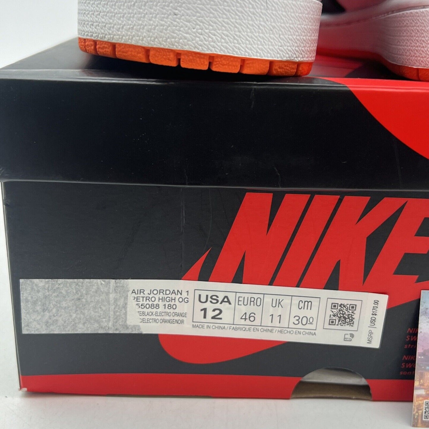 Size 12 - Jordan 1 Retro High Electro Orange (555088-180)