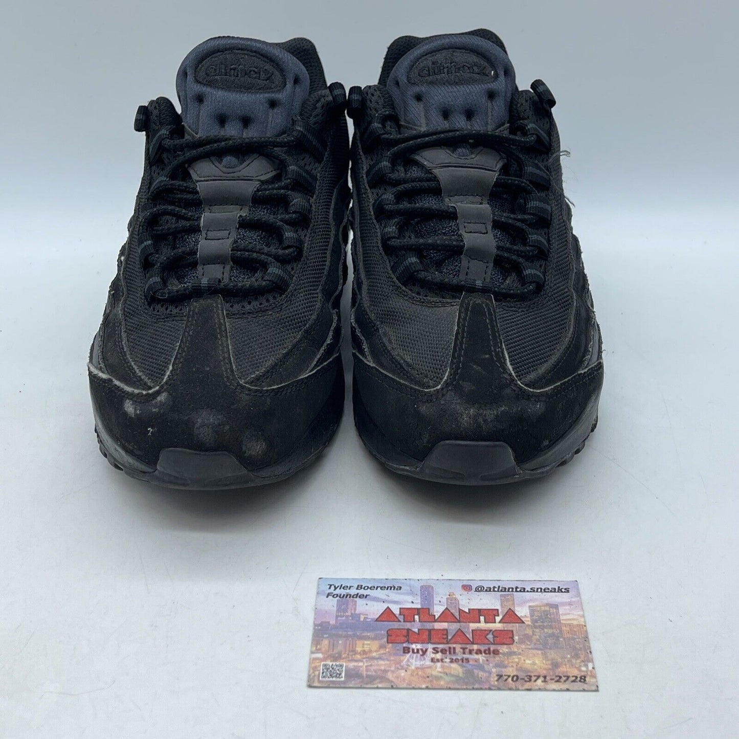 Size 8 - Nike Air Max 95 Triple Black Suede Leather (609048-092)