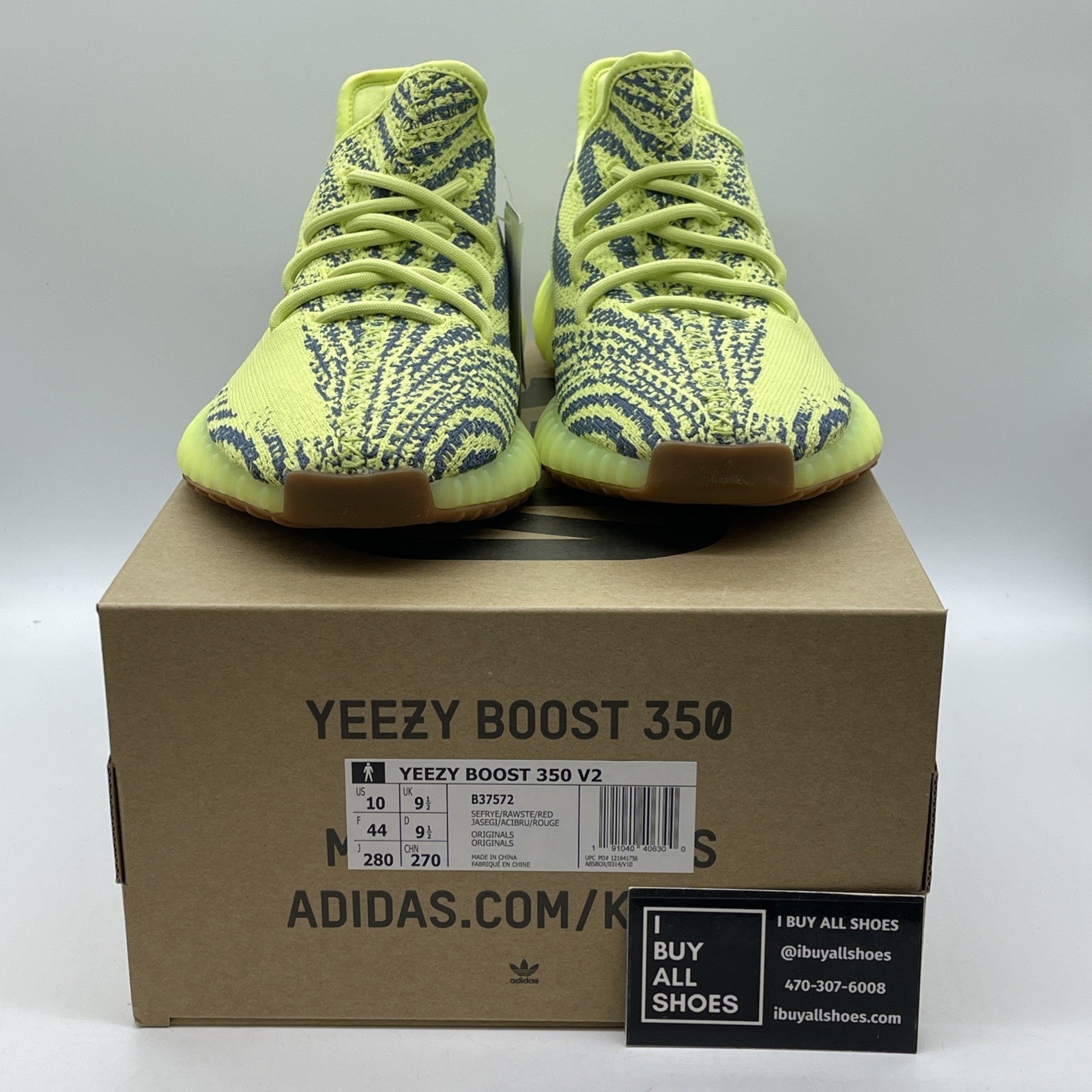 Size 10 - adidas Yeezy Boost 350 V2 Low Semi Frozen Yellow Suede (B37572)