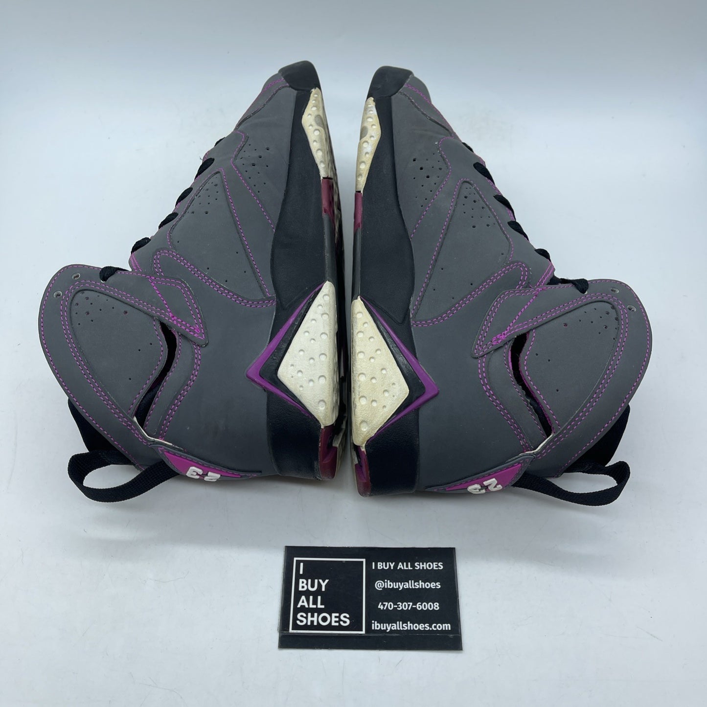 Size 8.5Y (GS) - Jordan 7 Retro 30th Mid Gray Purple Suede (705417-016)