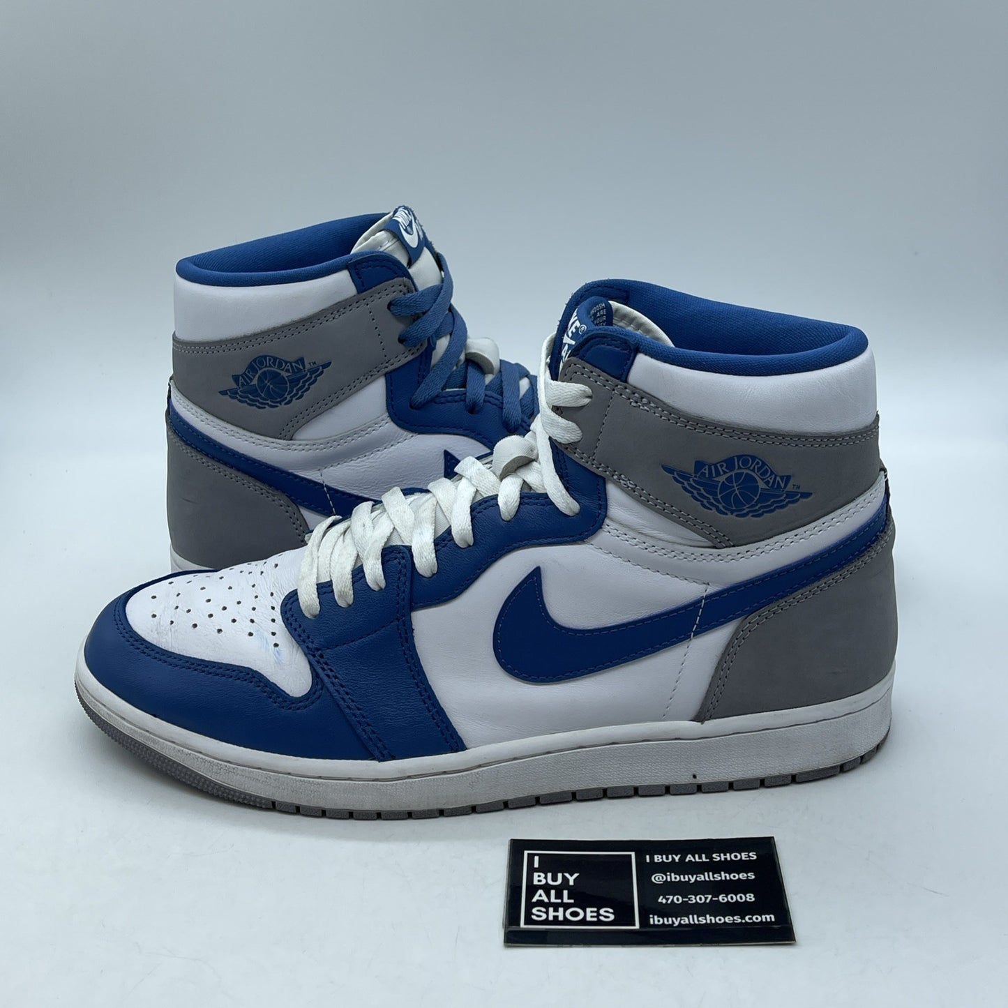 Size 12 - Jordan 1 Retro OG High True Blue Grey Suede Leather (DZ5485-410)