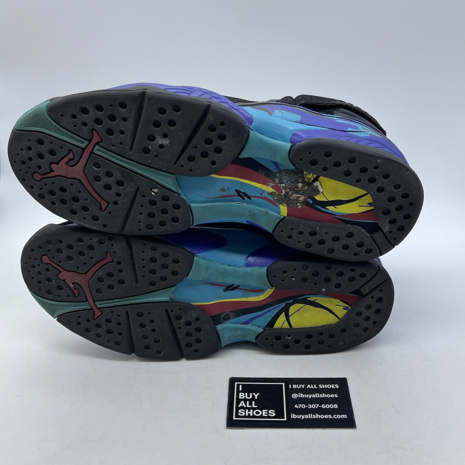 Size 9 - Air Jordan 8 Retro 2007 Aqua Black Blue Purple Suede (305381-041)