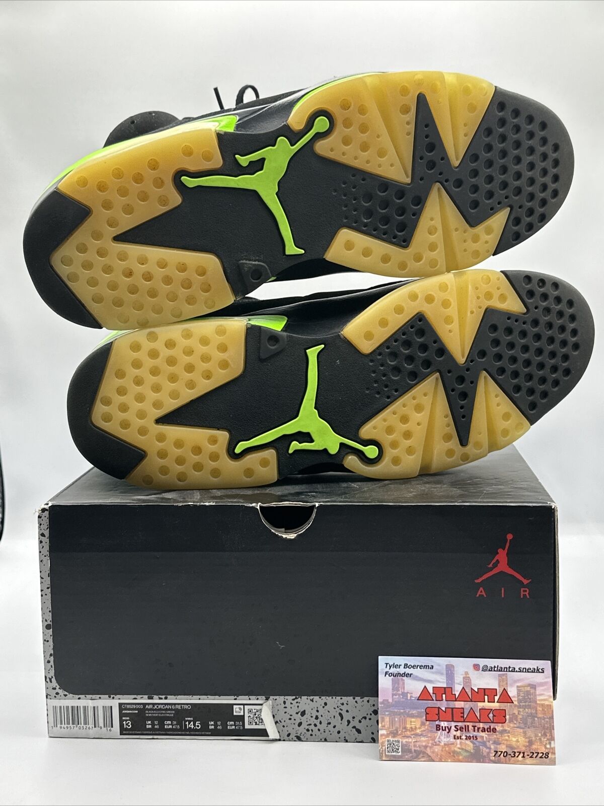 Size 13 - Jordan 6 Retro Electric Green 2021