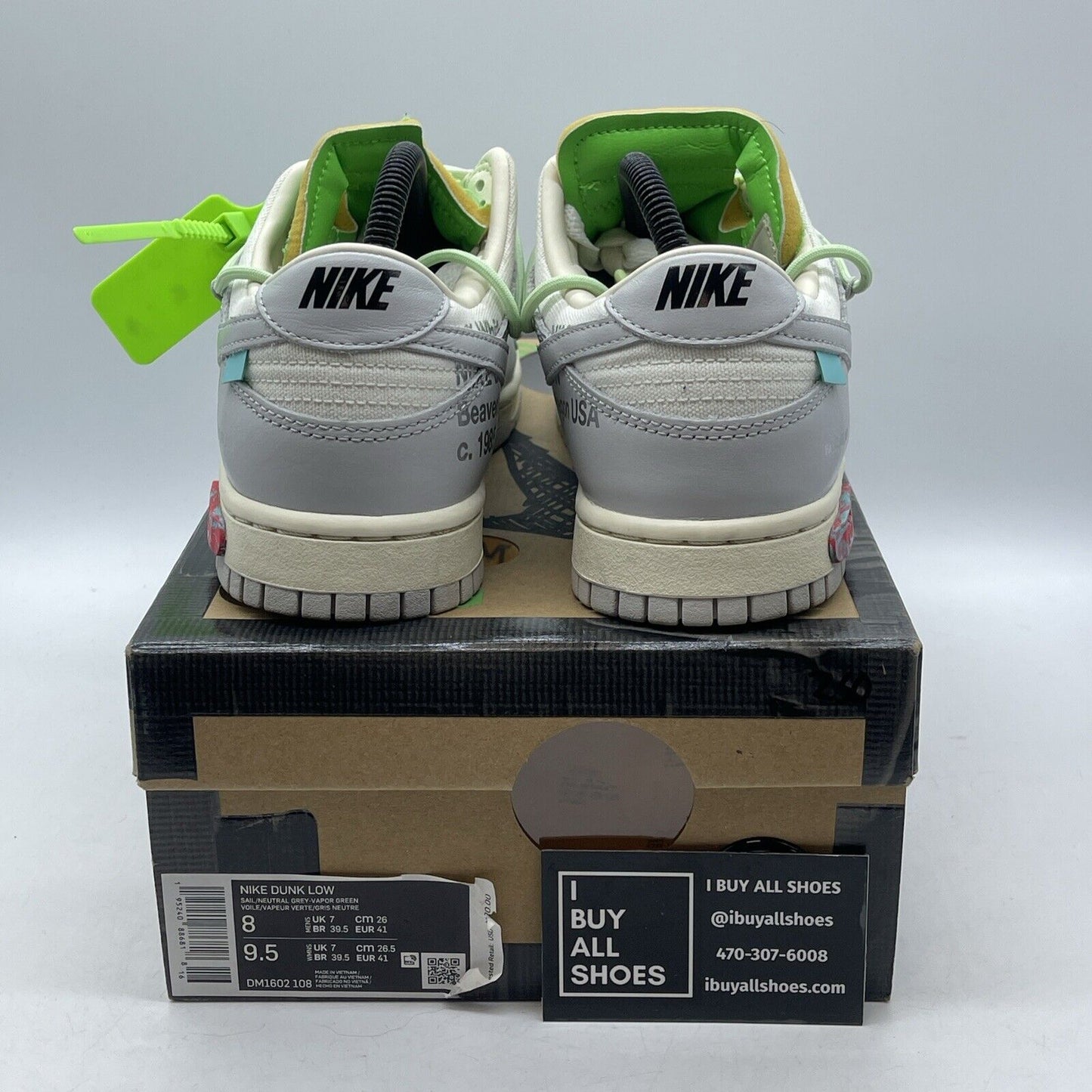 Size 8 - Nike Off-White x Dunk Low Lot 07 of 50 Grey White Suede (DM1602-108)