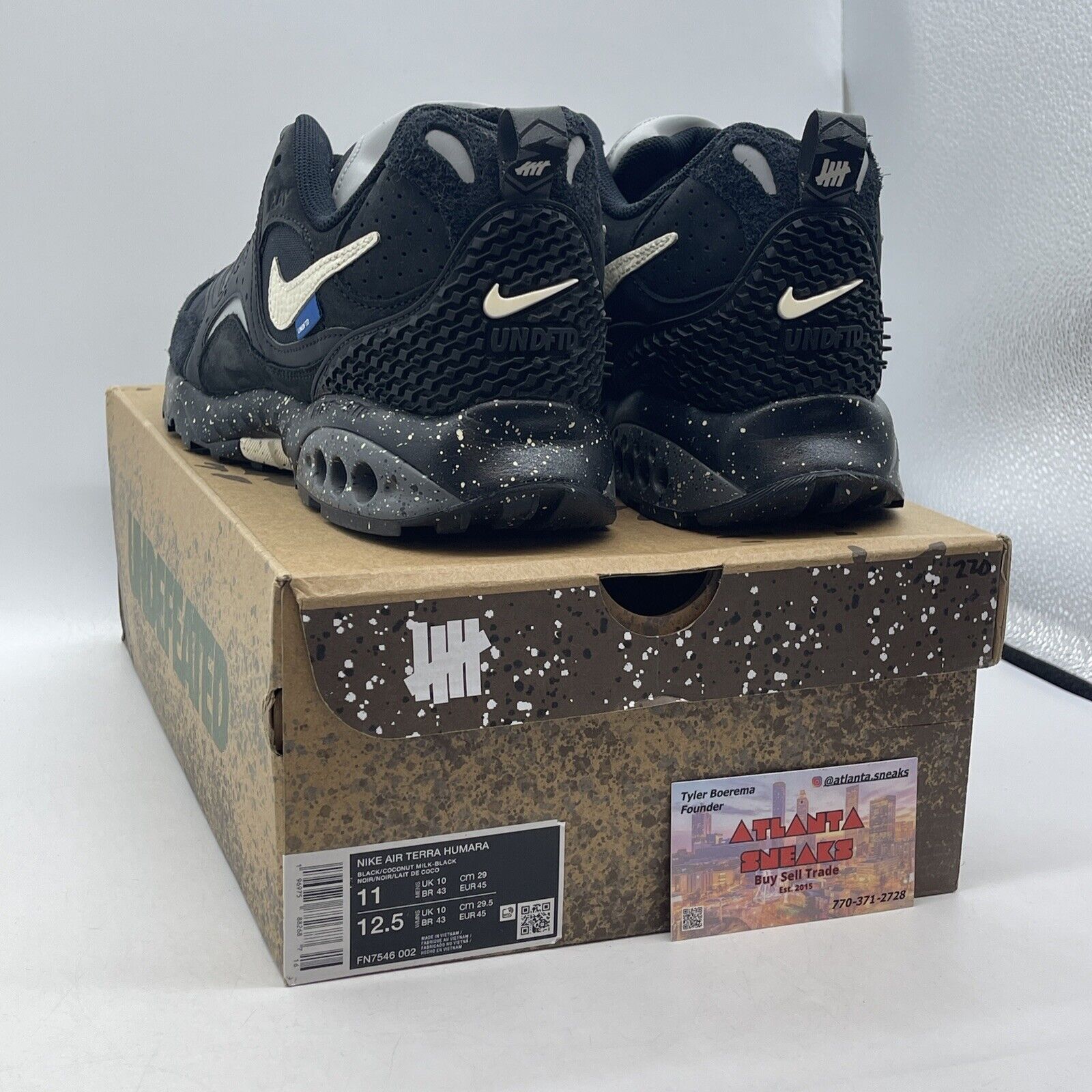 Size 11 - Nike Undefeated x Air Terra Humara Black White Suede (FN7546-002)