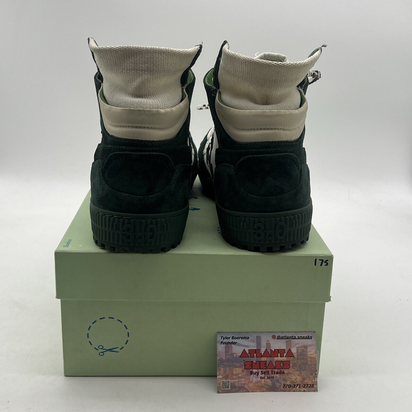 Size 12-Off White x Virgil Abloh 3.0 Off Court Calf Leather Sneakers White/Green