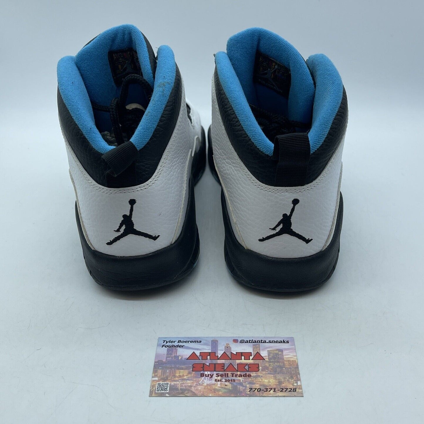 Size 10 - Air Jordan 10 Retro 2014 Powder Blue Black White Leather (310805-106)
