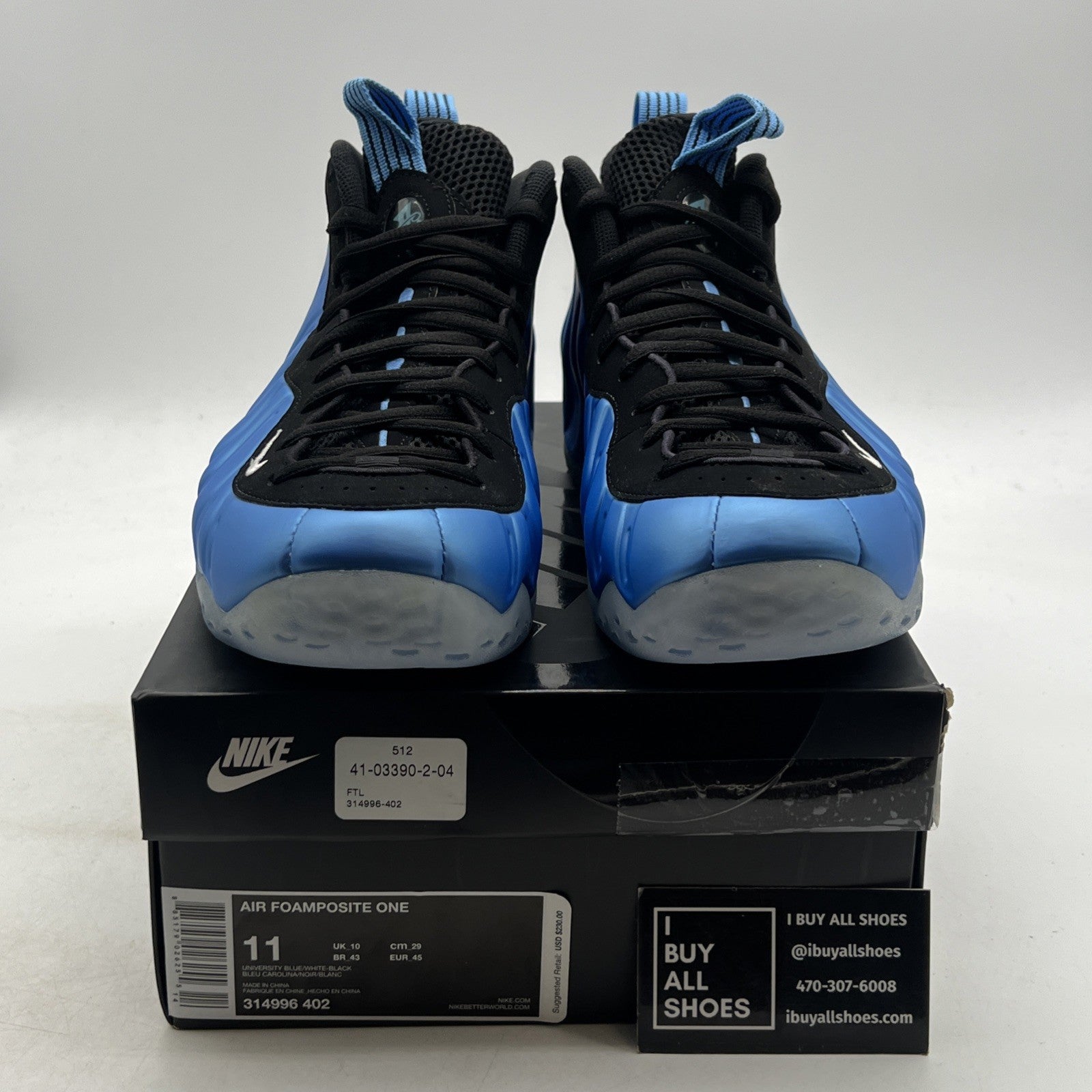 Size 11 - Nike Air Foamposite One University Blue (314996-402)