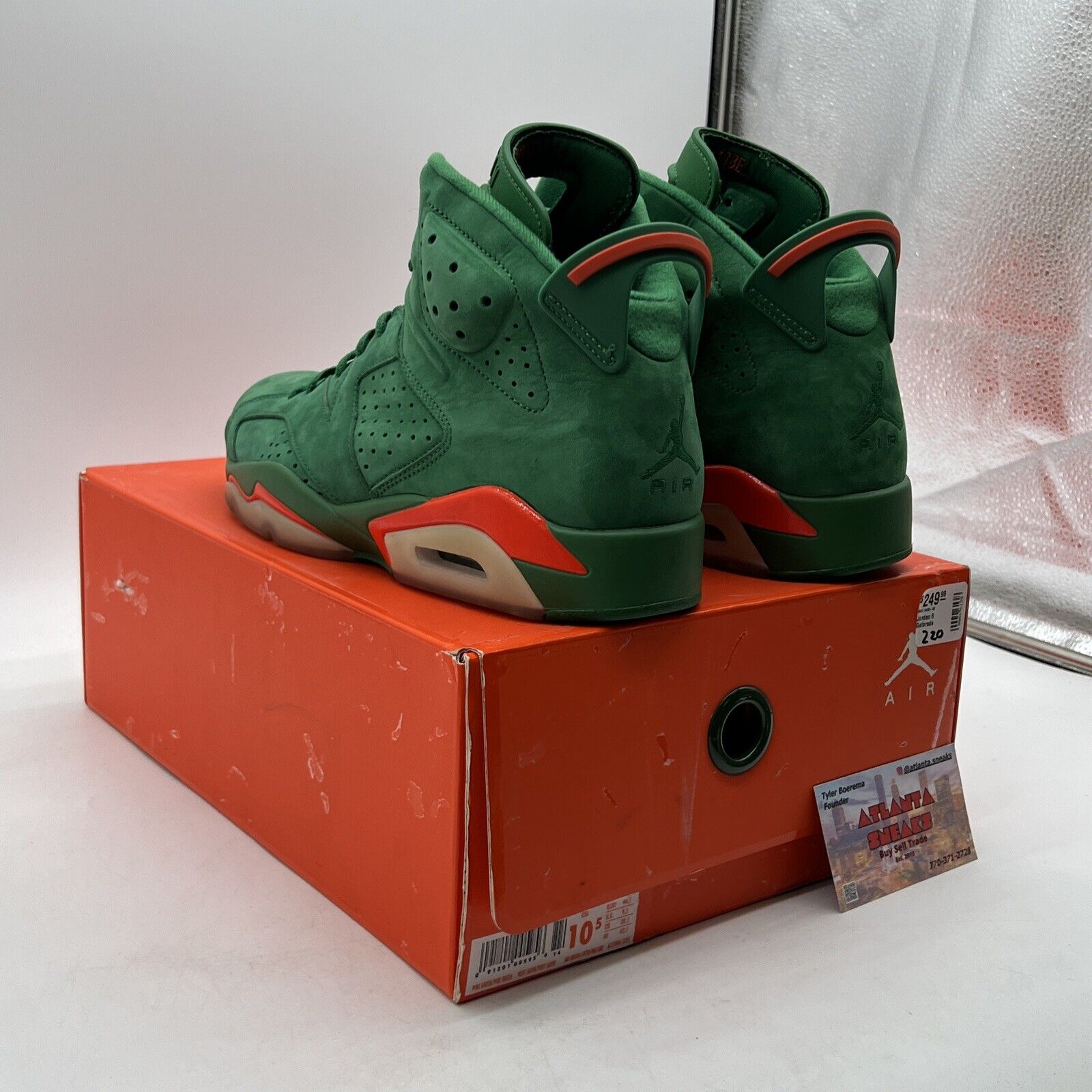 Size 10.5 - Air Jordan 6 Retro NRG Green Suede Gatorade (AJ5986-335)