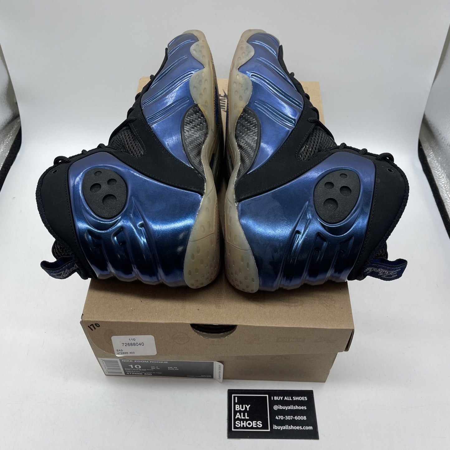 Size 10 - Nike Zoom Rookie Binary Blue Black Leather Suede (472688-400)