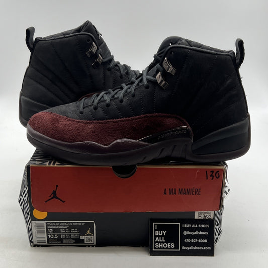 Size 12 - Air Jordan 12 Retro SP x A Ma Maniere Mid Black W (DV6989-001)